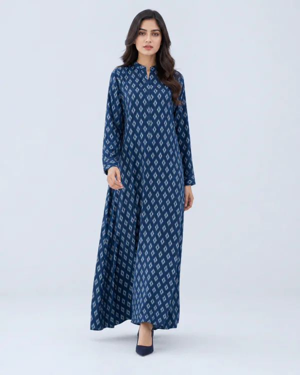 elrare ink blue ikat maxi front view