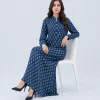 elrare ink blue ikat maxi seated