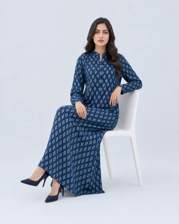 elrare ink blue ikat maxi seated
