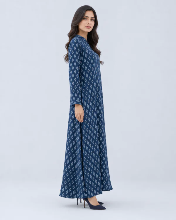 elrare ink blue ikat maxi side view