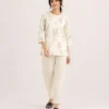 elrare ivory black botanical sketch lounge front view