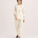 elrare ivory black botanical sketch lounge front view