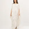 elrare ivory black sketch kaftan front view
