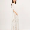 elrare ivory black sketch kaftan side view