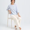 elrare ivory blue gingham lounge seated