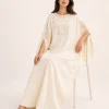elrare ivory cutwork kaftan seated