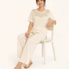 elrare ivory embroidered yoke lounge seated
