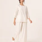 elrare ivory eyelet detail lounge front view