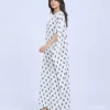 elrare ivory indigo block kaftan side view