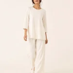 elrare ivory lace trim lounge front view