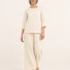 elrare ivory lotus emboss lounge front view