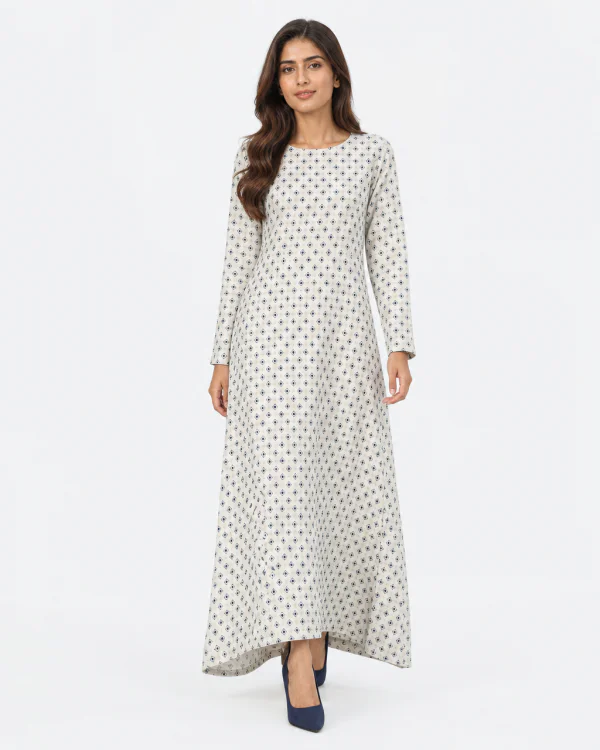 elrare ivory navy tile maxi front view