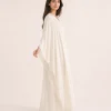 elrare ivory pearl embroidered kaftan side view