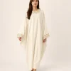 elrare ivory resham floral kaftan front view