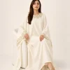 elrare ivory resham floral kaftan seated