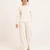 elrare ivory ruched sleeve lounge front view