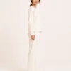 elrare ivory ruched sleeve lounge side view