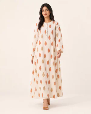 elrare ivory rust leaf maxi front view