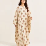 elrare ivory rust medallion kaftan front view