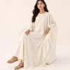 elrare ivory shadow embroidery kaftan seated