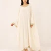 elrare ivory tilla kaftan front view