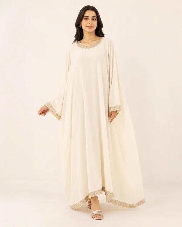 elrare ivory tilla kaftan front view