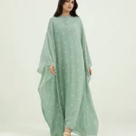 elrare jade mini floral kaftan front view