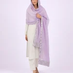 elrare lavender mirror work dupatta front view