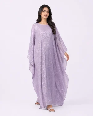 elrare lavender sequin kaftan front view