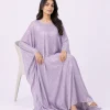 elrare lavender sequin kaftan seated