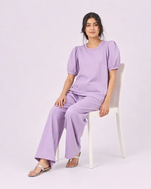 elrare lilac puff solid lounge seated