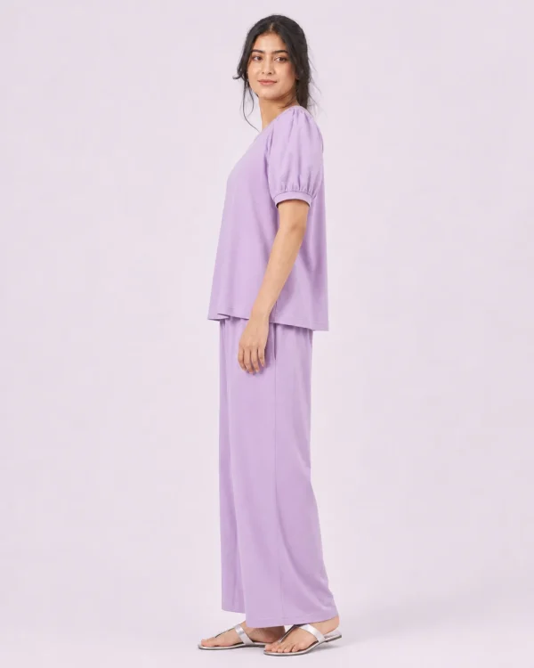 elrare lilac puff solid lounge side view