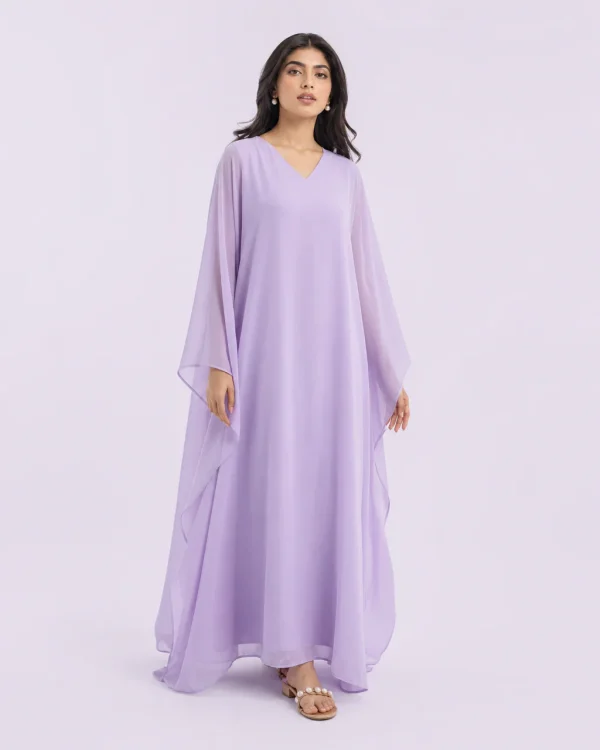 elrare lilac solid kaftan front view