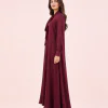 elrare maroon plain tie maxi side view