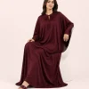 elrare maroon solid kaftan seated