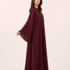 elrare maroon solid kaftan side view