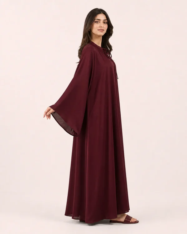elrare maroon solid kaftan side view