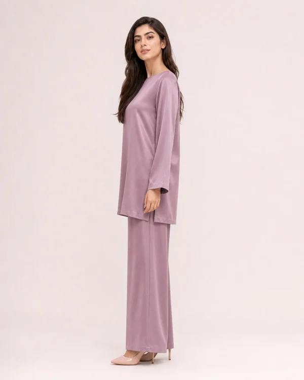 elrare mauve brushed satin coords side view