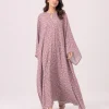 elrare mauve ditsy kaftan front view