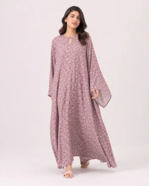 elrare mauve ditsy kaftan front view