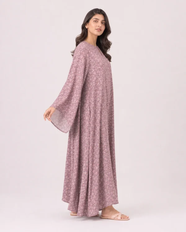 elrare mauve ditsy kaftan side view