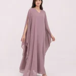 elrare mauve solid kaftan front view