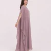elrare mauve solid kaftan side view