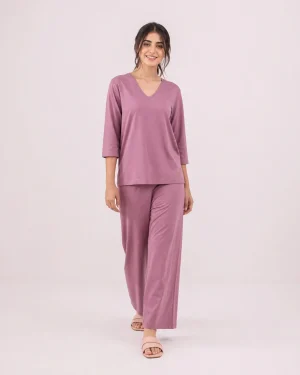 elrare mauve solid lounge front view