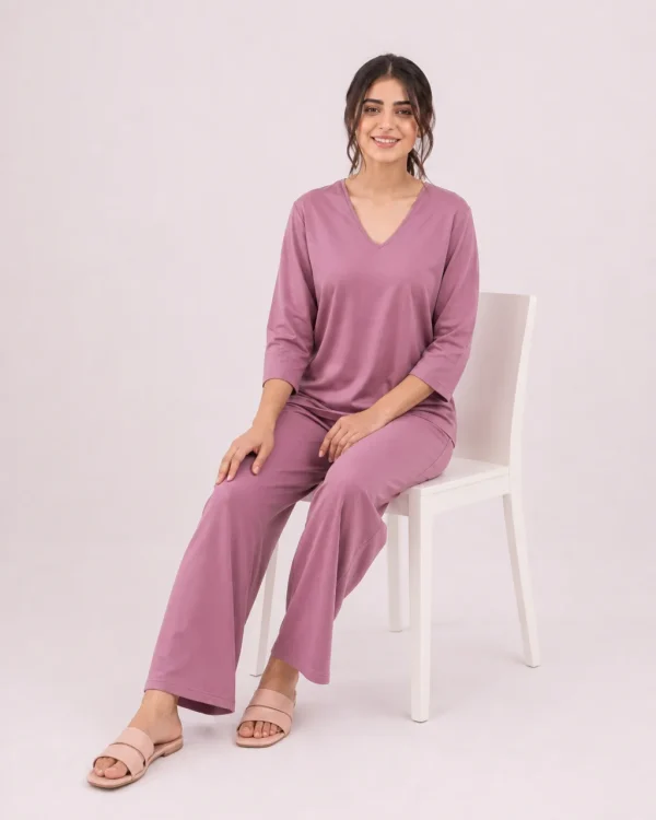 elrare mauve solid lounge seated