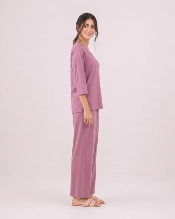 elrare mauve solid lounge side view
