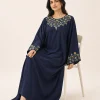 elrare midnight resham kaftan seated