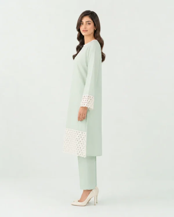 elrare mint ivory eyelet coords side view