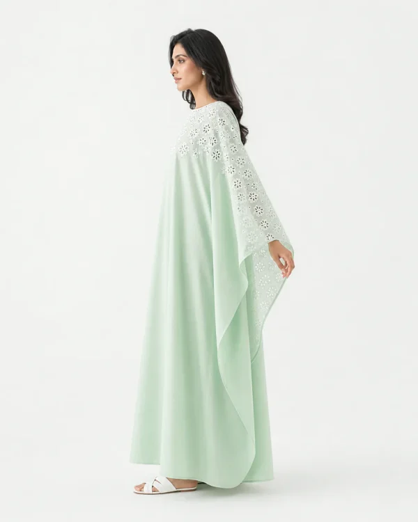 elrare mint schiffli kaftan side view