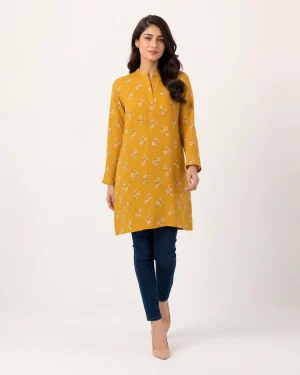 elrare mustard sprig tunic front view